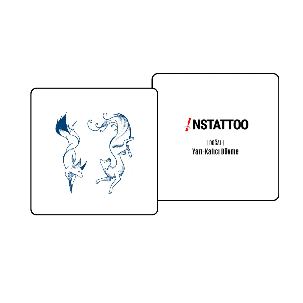 Kitsune Couple - Semi-Permanent Tattoo