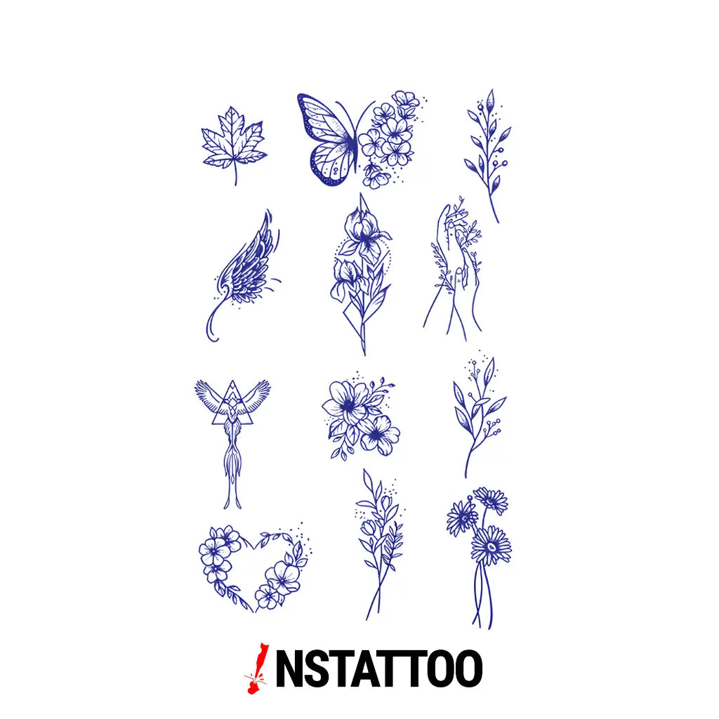 (12 Tattoo) Karars?z?m Paketi - Semi-Permanent Tattoo - instattoo