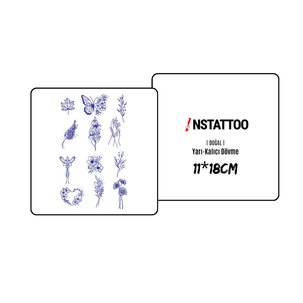 (12 Tattoo) Karars?z?m Paketi - Semi-Permanent Tattoo - instattoo