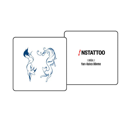 Kitsune Couple - Semi-Permanent Tattoo
