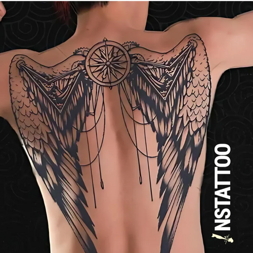 Wings Of Time - Semi-Permanent Tattoo