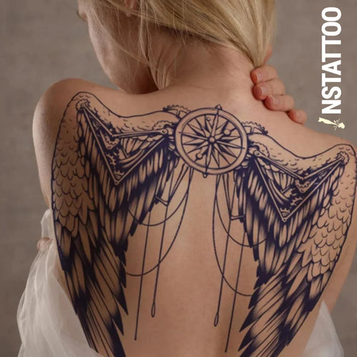 Wings Of Time - Semi-Permanent Tattoo