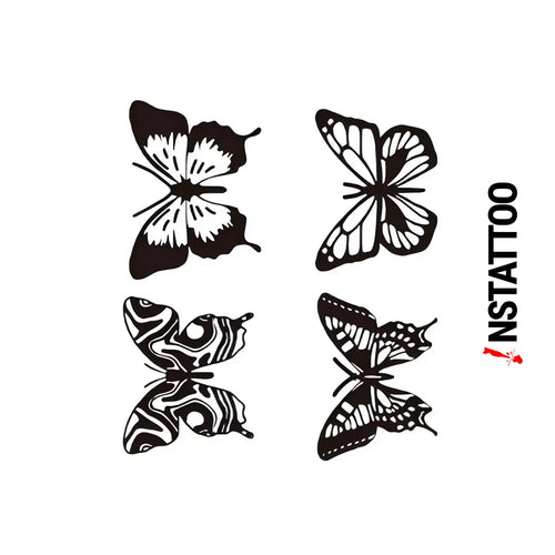 (4 Tattoo) Butterflies- Semi-Permanent Tattoo