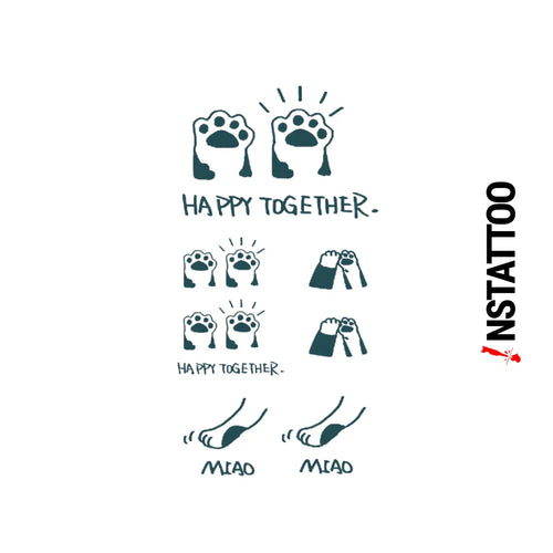 Meow Couple  - Semi-Permanent Tattoo