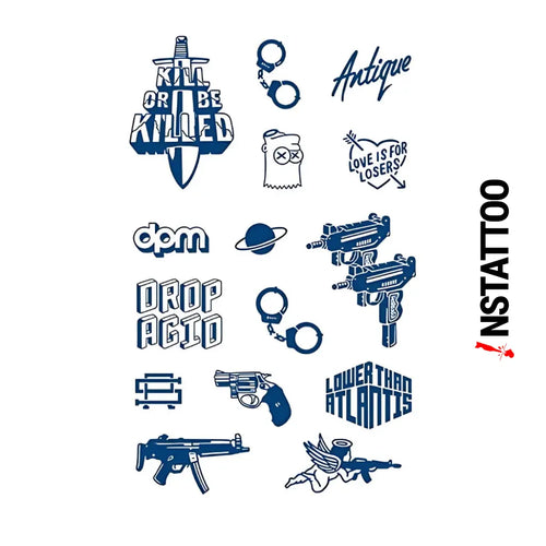 (15 Tattoo) UZI -Semi-Permanent Tattoo