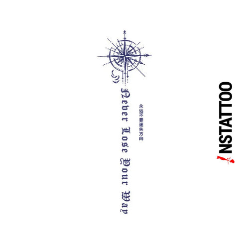 Compass -Semi-Permanent Tattoo