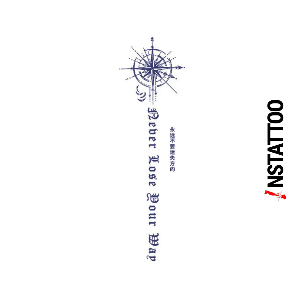 Compass -Semi-Permanent Tattoo