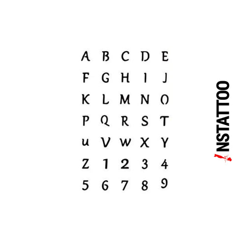 Letter-Number - Semi-Permanent Tattoo