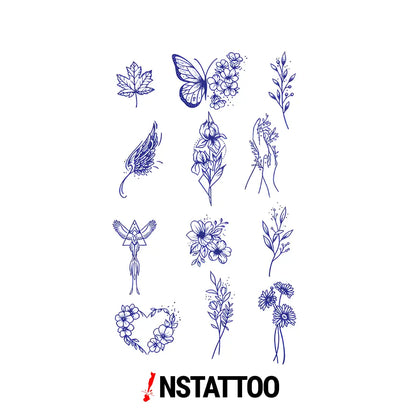 (12 Tattoo) Karars?z?m Paketi - Semi-Permanent Tattoo - instattoo