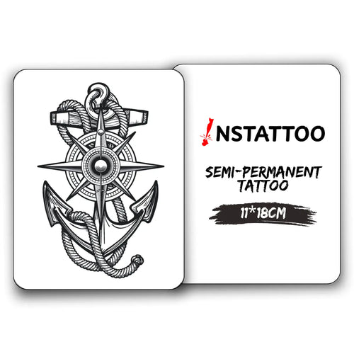 Navy Compass - Semi-Permanent Tattoo